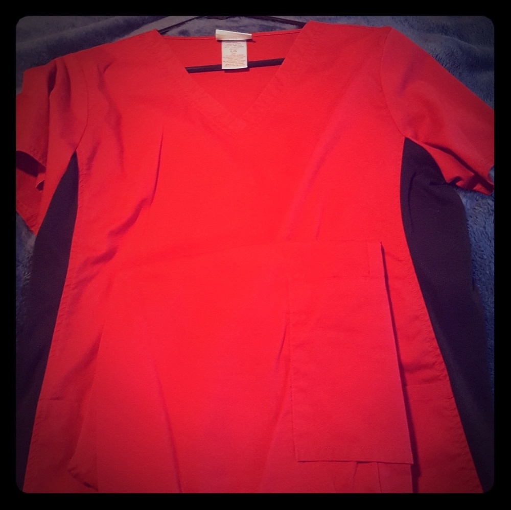 ScrubStar red and black scrubs